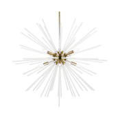Livex Lighting Uptown 8 Light 34" Wide Commercial Abstract Sputnik Chandelier Antique Brass
