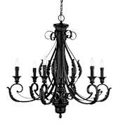 Livex Lighting Valencia 6 Light 35" Wide Taper Candle Style Chandelier Shiny Black