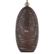 Livex Lighting Dublin Single Light 7" Wide Mini Pendant Bronze with Antique Brass Accents