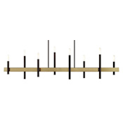 Livex Lighting Denmark 8 Light 48" Wide Abstract Linear Chandelier Bronze with Antique Brass Accents