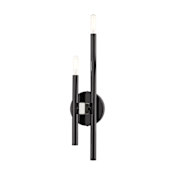 Livex Lighting Denmark 2 Light 18" Tall Wall Sconce Black Chrome