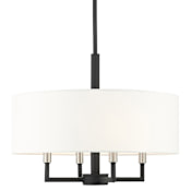 Livex Lighting Meridian 4 Light 18" Wide Drum Chandelier Black