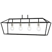 Livex Lighting Devonshire 4 Light 10" Wide Commercial Linear Chandelier Black / Brushed Nickel Accents