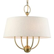 Livex Lighting Cartwright 4 Light 18" Wide Drum Chandelier Antique Brass
