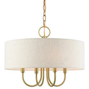 Livex Lighting Blossom 4 Light 18" Wide Drum Chandelier Antique Brass