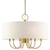 Livex Lighting Blossom 7 Light 24" Wide Drum Chandelier Antique Brass