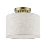 Livex Lighting Blossom 10" Wide Flush Mount Drum Ceiling Fixture Antique Brass