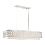 Livex Lighting Calinda 6 Light 40" Wide Linear Chandelier Brushed Nickel