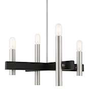 Livex Lighting Helsinki 4 Light 24" Wide Chandelier Brushed Nickel