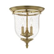 Livex Lighting Legacy 3 Light Flush Mount Ceiling Fixture Antique Brass
