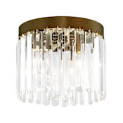 Livex Lighting Ashton 3 Light 11" Wide Single Semi-Flush Ceiling Fixture with Clear Crystal Diffusers Hand Painted Palacial Bronze