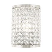 Livex Lighting Grammercy 1 Light ADA Compliant Wall Sconce with Clear Crystal Diffusers Brushed Nickel