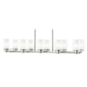 Livex Lighting Manhattan 10 Light 1 Tier Linear Chandelier Brushed Nickel