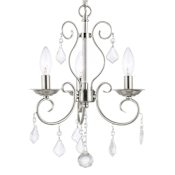 Livex Lighting Donatella Convertible 3 Light 1 Tier Chandelier / Semi Flush Ceiling Fixture Brushed Nickel