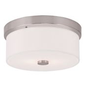 Livex Lighting Meridian 2 Light Flush Mount Ceiling Fixture Brushed Nickel