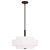 Livex Lighting Meridian 4 Light 18" Wide Drum Chandelier Bronze