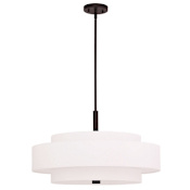 Livex Lighting Meridian 5 Light 24" Wide Drum Chandelier Bronze