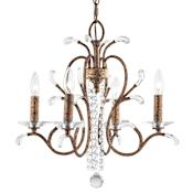 Livex Lighting Serafina 4 Light 1 Tier Crystal Mini Chandelier Hand Applied Venetian Golden Bronze