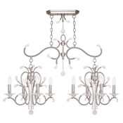 Livex Lighting Serafina 8 Light 1 Tier Crystal Candle Style Chandelier Brushed Nickel