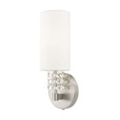 Livex Lighting Carlisle 1 Light ADA Compliant Wall Sconce with Crystal Accents Brushed Nickel