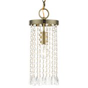 Livex Lighting Elizabeth 6" Wide Crystal Mini Pendant Antique Brass