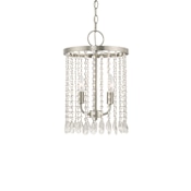Livex Lighting Elizabeth 2 Light 11" Wide Crystal Pendant Brushed Nickel