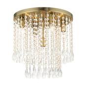 Livex Lighting Elizabeth 5 Light 14" Wide Flush Mount Ceiling Fixture Antique Brass