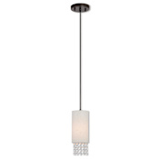 Livex Lighting Carlisle Single Light 4-3/4" Wide Pendant with Fabric Shade English Bronze