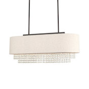 Livex Lighting Carlisle 3 Light 31" Wide Crystal Linear Chandelier English Bronze