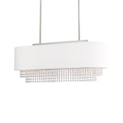 Livex Lighting Carlisle 3 Light 31" Wide Crystal Linear Chandelier Brushed Nickel