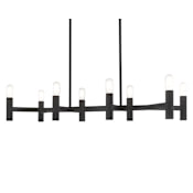 Livex Lighting Copenhagen 8 Light 40" Wide Linear Chandelier Black