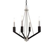 Livex Lighting Beckett 4 Light 18" Wide Chandelier Brushed Nickel / Black