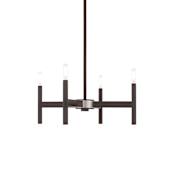 Livex Lighting Copenhagen 4 Light 20" Wide Mini Chandelier / Semi-Flush Ceiling Fixture Bronze