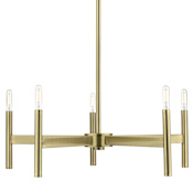 Livex Lighting Copenhagen 5 Light 25" Wide Chandelier Antique Brass
