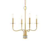 Livex Lighting Lisbon 4 Light 20" Wide Taper Candle Chandelier Satin Brass