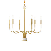 Livex Lighting Lisbon 6 Light 26" Wide Taper Candle Chandelier Satin Brass