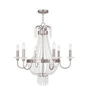 Livex Lighting Valentina 6 Light 1 Tier Chandelier Brushed Nickel