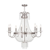 Livex Lighting Valentina 8 Light 1 Tier Chandelier Brushed Nickel