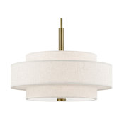 Livex Lighting Meridian 4 Light 18" Wide Pendant Antique Brass