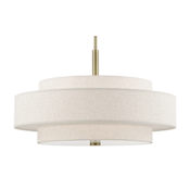 Livex Lighting Meridian 5 Light 24" Wide Pendant Antique Brass