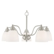 Livex Lighting Somerville 5 Light 24" Wide Chandelier with Hand-Blown Glass Brushed Nickel