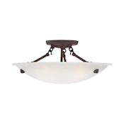 Livex Lighting Oasis 3 Light Semi-Flush Ceiling Fixture Bronze