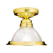 Livex Lighting Home Basics 1 Light Semi-Flush Ceiling Fixture Polished Brass