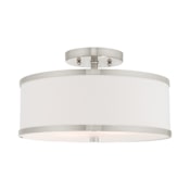 Livex Lighting Park Ridge 2 Light Semi-Flush Ceiling Fixture Brushed Nickel
