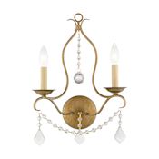 Livex Lighting Chesterfield 2 Light Wall Sconce Antique Gold Leaf