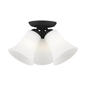 Livex Lighting Ridgedale Semi-Flush Ceiling Fixture with 3 Lights Black