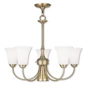 Livex Lighting Ridgedale Single Light 25-1/2" Wide Chandelier Antique Brass