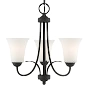 Livex Lighting Ridgedale 16.5 Inch Tall Up Lighting 1 Tier Chandelier with 3 Lights Black