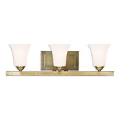 Livex Lighting Ridgedale 3 Light 25-1/4" Wide Bathroom Vanity Light Antique Brass