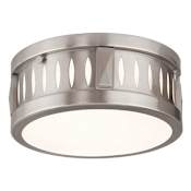 Livex Lighting Vista 2 Light Flush Mount Ceiling Fixture Brushed Nickel